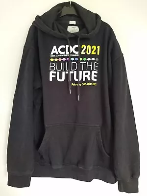 You Men's Black Hoodie Kangaroo Pocket Jumper AC/DC Graphic Print Size L • £7