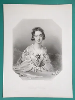 VISCOUNTESS CANNING Of Queen Victoria Royal Court - SUPERB 1840 Antique Print • $44.95