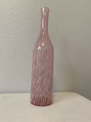 Fratelli Toso Murano Art Glass Tall Zanfirico Bottle • $285