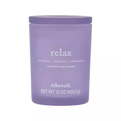 15Oz Scented 2-Wick Allswell Spa Candle - Relax (Lavendar + Jasmine + Chamomile) • $14.85