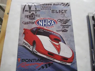 NHRA Original Pontiac Racing Pro Stock Drag Racing Track Poster • $5