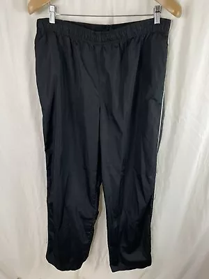 Vintage Y2K Nike Sweats Size Large Black Nylon Baggy Nike Sweatpants • $20