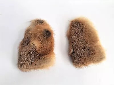 Mens Red Fox Fur Mittens With Fleece Lining • $135