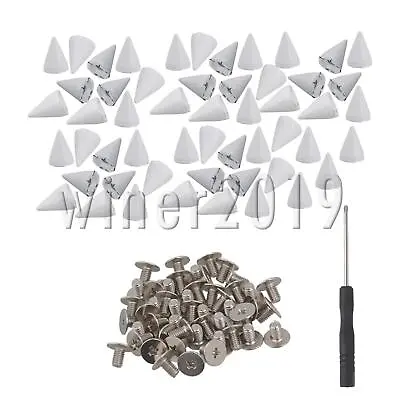 50pcs 7x10mm White Cone Spikes Screwback Studs Punk Rivet Spikes DIY Craft • $10.24