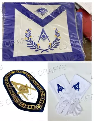 Masonic Regalia Blue Lodge Officer Senior Deacon Apron Chain Collar With Jewel • $65