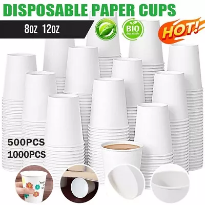 Disposable Coffee Cups 8oz 12oz 16oz Bulk Black Paper Triple Wall Cups Takeaway • $45.95