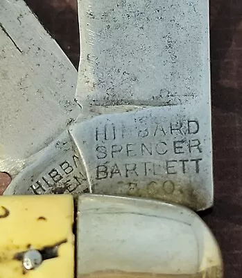 HIBBARD SPENCER BARTLETT Knife Made In USA Medium Stockman Jigged Handles • $9.99