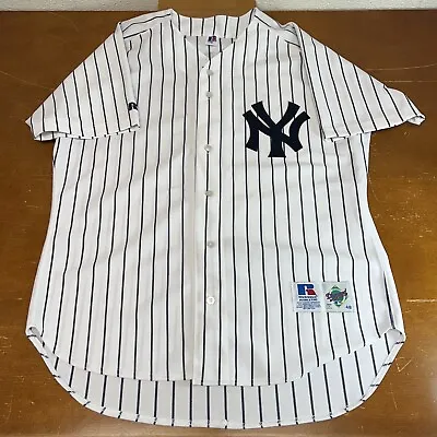 Vintage New York Yankees Jersey Mens 48 White Russell Diamond Collection #15 MLB • $169.95