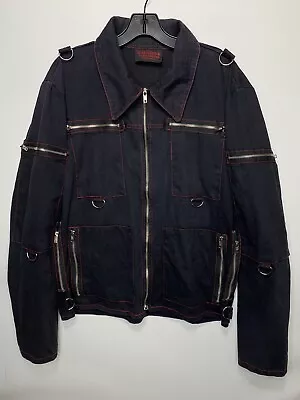 Vintage Serious LA Clothing Zipper Jacket Rare Rock Goth Steam Punk Men’s Large • $120