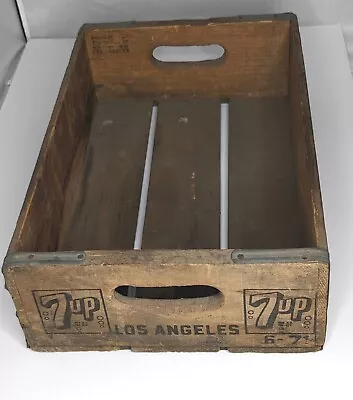 Vintage 7UP Seven-Up Los Angeles Wooden Wood Soda Case Crate • $39.99