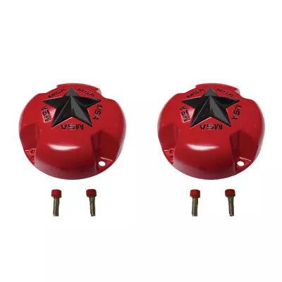 Set Of Motosport Alloys Star Bolt-On Wheel Cap  Red With Black Star 2 Pcs • $32.19