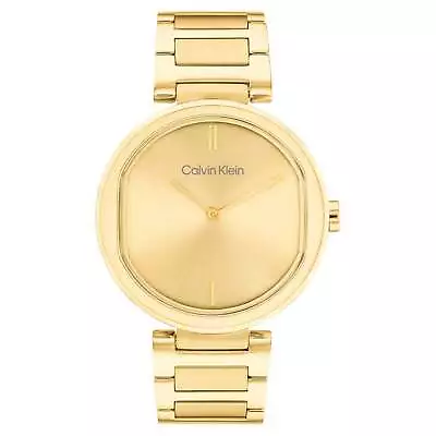 Calvin Klein Light Gold Steel Light Champagne Dial Slim Women's Watch - 25200252 • $239