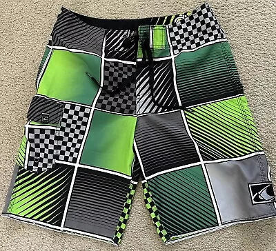 O’Neill Men Board Shorts Plaid Green Black Gray Size 30 • $14