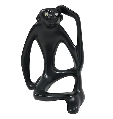 Vintage Tildon Ware Canada Monkey Figurine MCM Black Seated Googly Eyes • $21.99