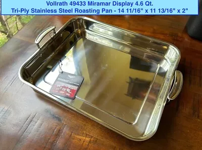 NEW Vollrath Miramar Commercial Stainless Steel 4.6qt 49433 - Roasting PAN • $29.98