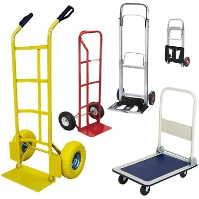 Hand Truck Heavy Duty Sack Industrial Trolley Solid Tyres Wheels Torlleys UK • £30.66