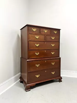 CRAFTIQUE Solid Mahogany Chippendale Style Chest On Chest With Ogee Feet • $1895