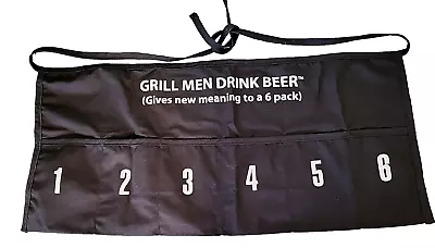 Funny Mens BBQ Aprons Dad Gift Grilling Men Drink Beer 6-Pack Pockets • $15.98