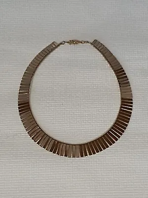 Vintage Gold Plated Egyptian Revival Collar Necklace • £18