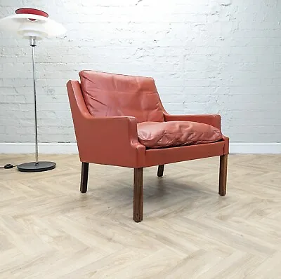 Mid Century Armchair In Red Leather & Rosewood Danish Chair VP66 By Georg Thams • £445.50