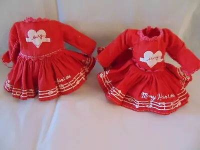 1950's Ideal Mary Hartline Doll Dresses-  2 Pcs  - Bright Red & CUTE - SALE • $12