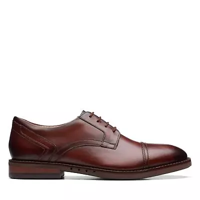 Clarks Mens Un Hugh Cap Brown Leather Dress  Shoes • $54.99