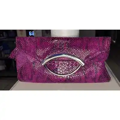 Bebe Snakeskin Purple/red Clutch Purse • $15.92