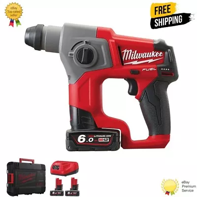 Milwaukee Rotary Hammer Dril Kit M12CH-602X - 12V 2x6Ah Batteries - 4933451907 • £415