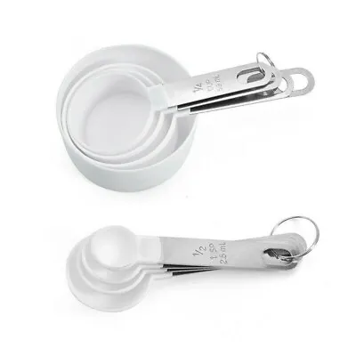 £11.64 • Buy US 8*Stainless Steel Measuring Cups Spoons Kitchen Baking Cooking Tools Set New