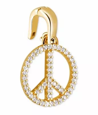BRAND NEW Michael Kors Gold-Tone Sterling Silver Pavé Peace Charm  • $42
