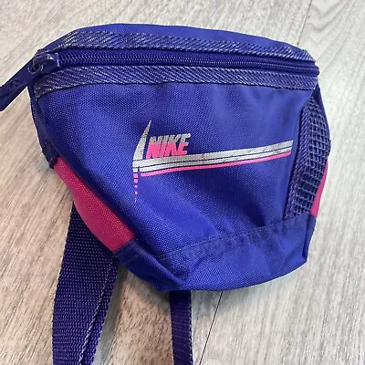 Vintage 80's NIKE Fanny Pack Waist Bag Purple Pink • $76.43