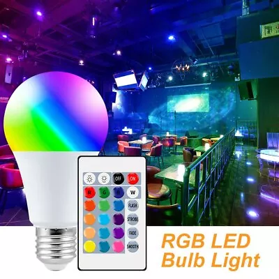 E27 Smart LED Light Bulbs RGB Dimmable Colorful Lamp With IR Remote Controller • $4.49