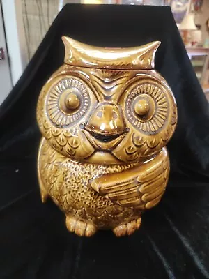 Vintage McCoy Pottery Owl Ceramic Cookie Jar #204 Brown 1960’s USA. Very Nice • $60