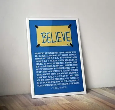 Ted-Lasso Believe Speech Quotes Poster • $11.99
