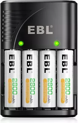 EBL 4 Slot Charger With AC Wall Plug For AA AAA & 9V Rechargeable Batteries • £16.99