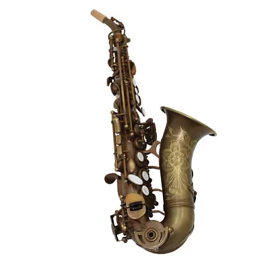 Pro Eastern Music Germany Style Curved Soprano Saxophone Unlacquered Patina • $449