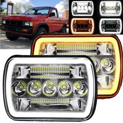 $41.75 • Buy 2pc 5x7'' 7x6'' LED Headlights W/DRL & Turn Light For Nissan Pickup Hardbody D21