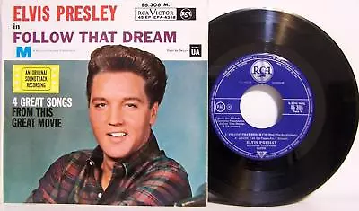 Elvis Presley - Follow That Dream + 3 - France EP With Picture Sleeve • $44.99