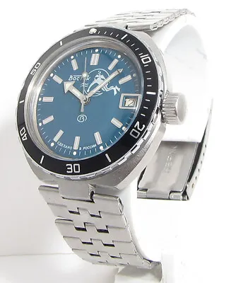 VOSTOK AMPHIBIAN AUTOMATIC DIVER SCUBA Dude NAVY MILITARY Rusian USSR Wristwatch • $138.55