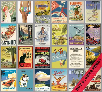 Vintage Travel Advertising Posters Prints A4 A3 • £4.99