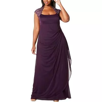 X By Xscape Womens Purple Lace Trim Formal Evening Dress Gown Plus 18W BHFO 8674 • $33.99