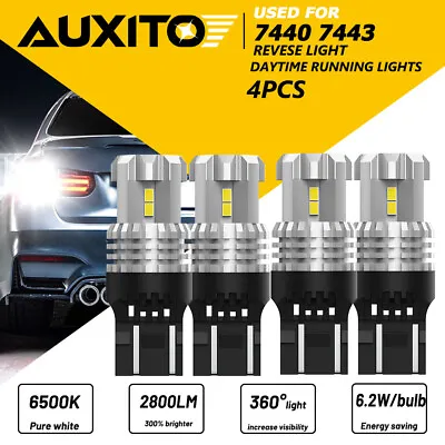 AUXITO 7443 7440 LED White 6000K Reverse Turn Signal DRL Parking Tail Light Bulb • $19.99