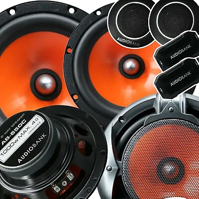 Pair - Audiobank 1000W 6.5-Inch 2-Way Car Audio Component Speaker System 6-1/2in • $43.99