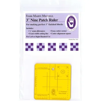  Marti Michell 3  NINE PATCH RULER For Making Perfect 3  Finished Blocks • $5