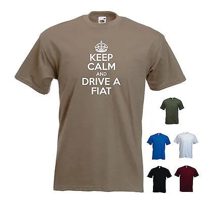 $13.23 • Buy 'Keep Calm And Drive A Fiat' Turbo Stilo 500 Funny T-shirt 