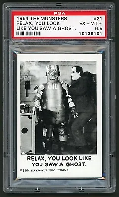 1964 Leaf Munsters Card #21 Relax You Look Like You Saw A Ghost PSA 6.5 • $31.89