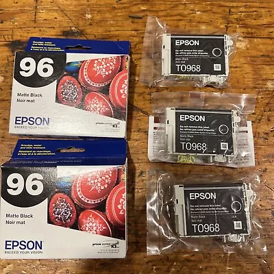 Epson T0968 T96820 Matte Black Ink Cartridges For Epson R2880 - Lot Of 5 • $13