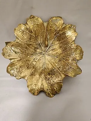 Virginia Metal Crafters 1948 Apple Leaf Brass Bowl / Ashtray • $34.95