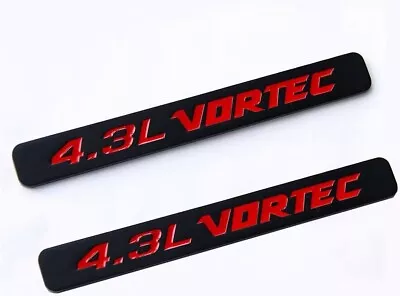 2pcs New 4.3L Vortec Hood Emblem Engine Badge Fit  For  Z71  Sierra Black Red • $14.44