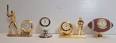 Lot Of 4 Miniature Clocks Sports Theme XanaduLogicFossatiDa Vanci   LOT 1 • $31.41